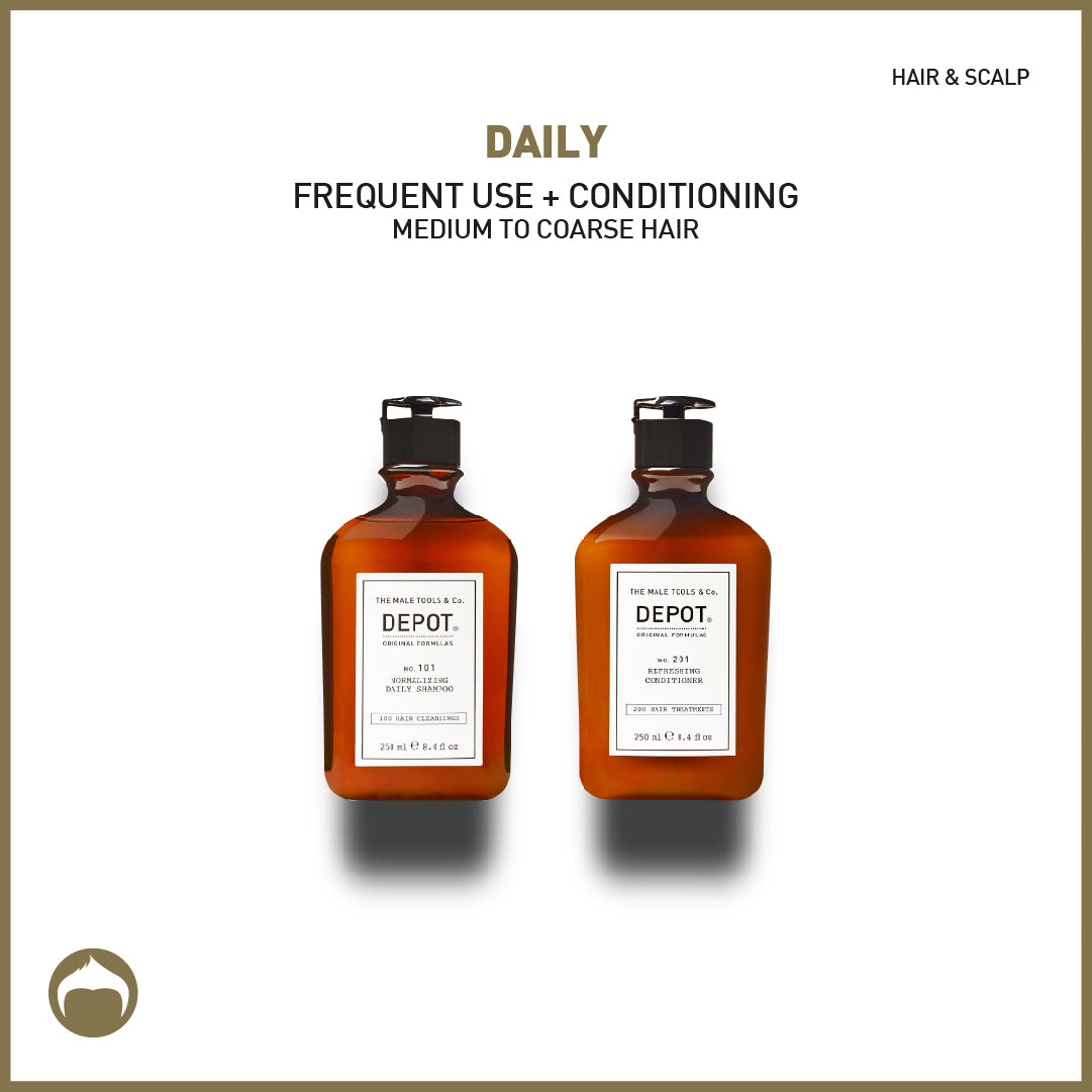 daily frequent use + conditioning medium to coarse hair - sadeenco