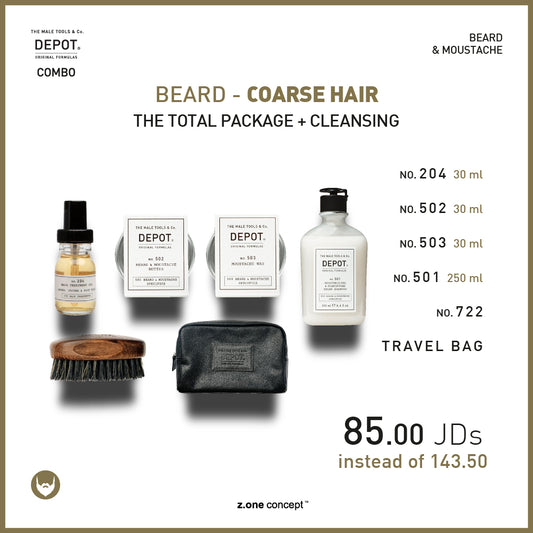 beard - coarse hair the total package + cleansing