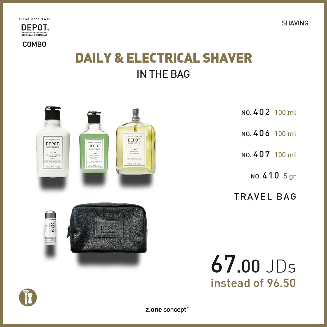 daily & electrical shaver in the bag