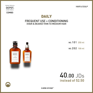 daily frequent use + conditioning (hair & beard) thin to medium hair
