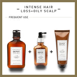 intense hair loss + oily scalp
