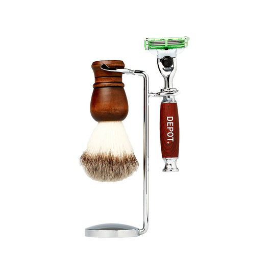 DEPOT SHAVING BRUSH AND RAZOR STAND